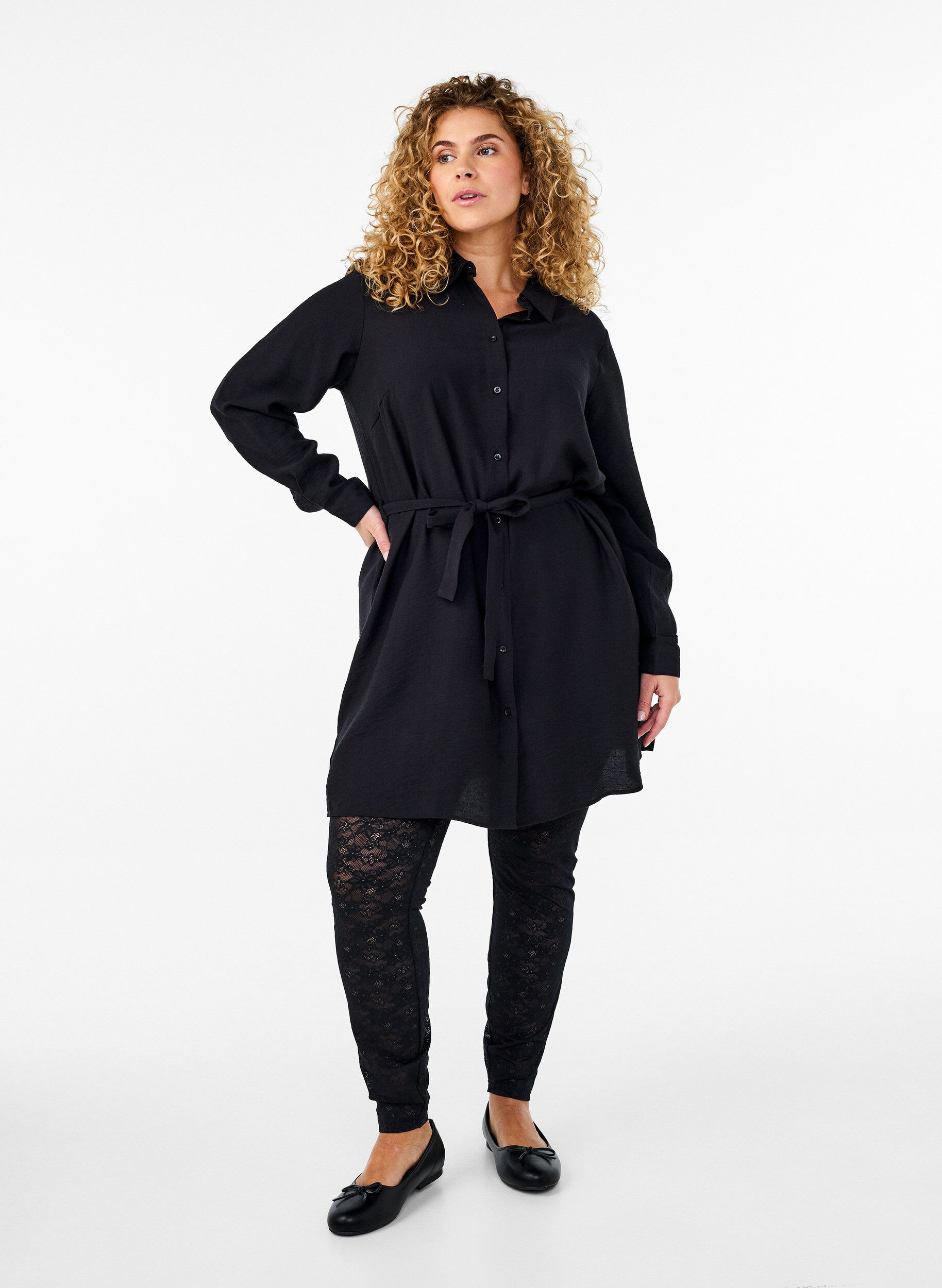 Zizzi Blondeleggings, Svart, Model image number 1