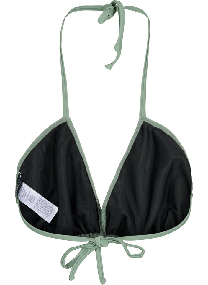 Trekantbikini med kreppet struktur, Grønn, Packshot image number 1