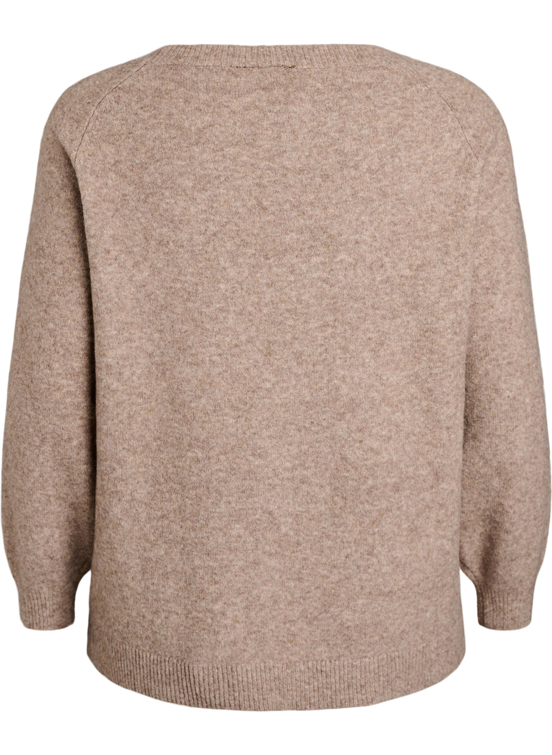 ZizziStrikkebluse med rhinesteiner og nagler, Beige, Packshot image number 1