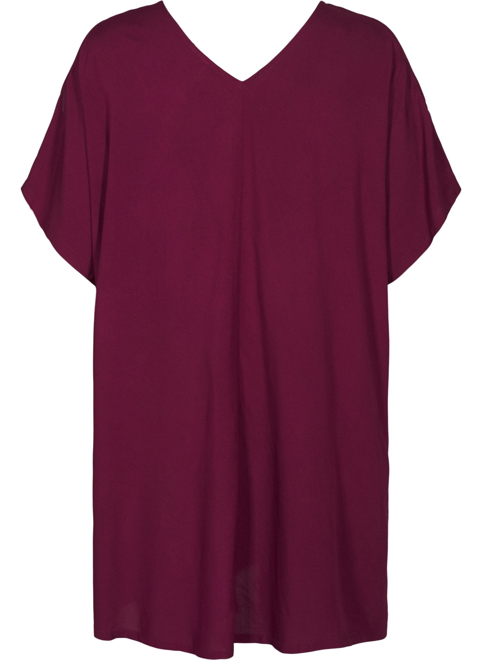 Zizzi Strandkjole i viskose med skulderdetalj, R&oslash;d, Packshot image number 1