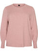Strikkebluse med rund hals, Rosa, Packshot image number 0