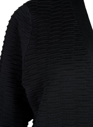 Strikket cardigan i bomull-viskoseblanding, Black, Packshot image number 2