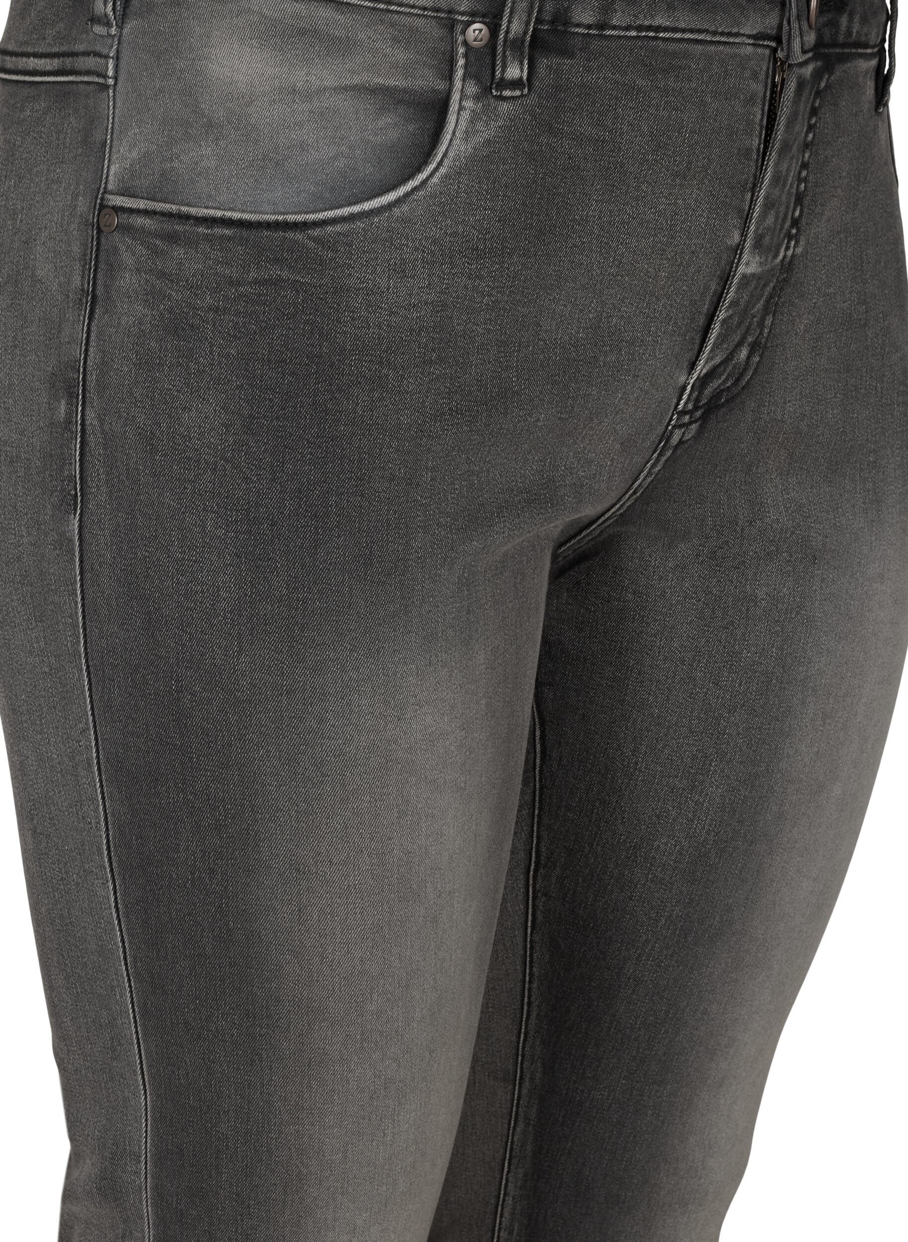 ZizziSlim fit Emily jeans med normal h&oslash;yde i livet, Gr&aring;, Packshot image number 2