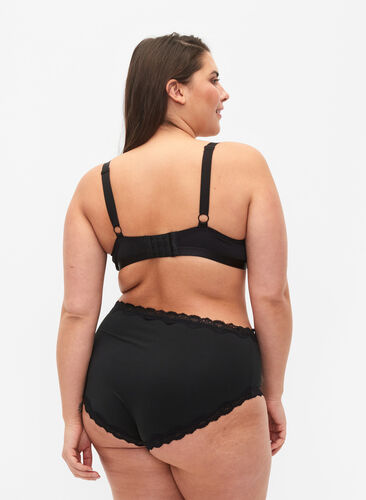 Zizzi Truse med normal høyde i livet, 2 stk., Black, Model image number 1