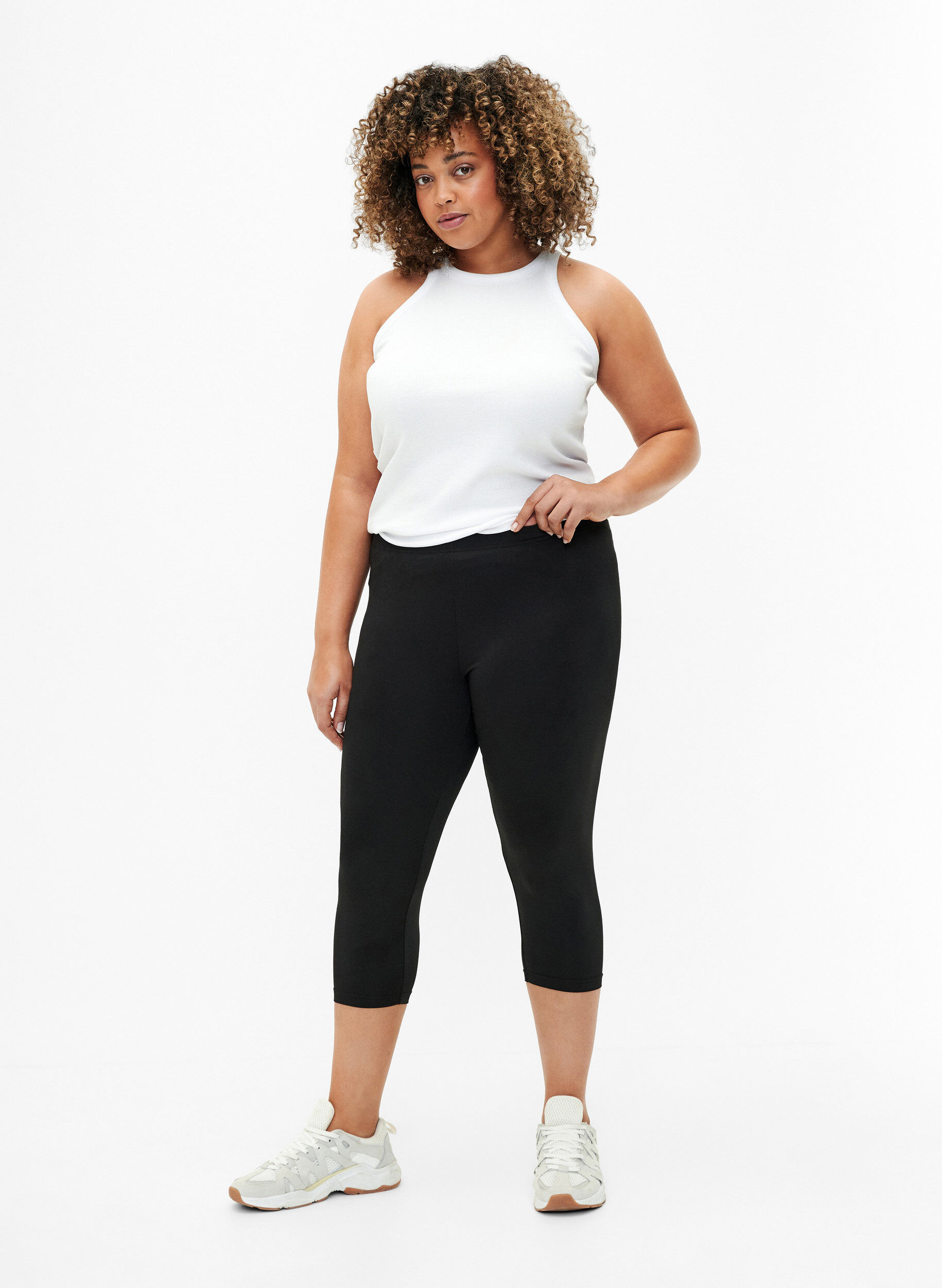 Zizzi 2-pack leggings med 3/4 lengde, Svart, Model image number 1