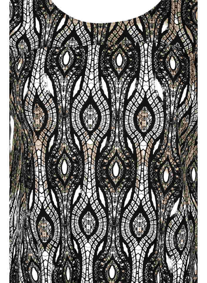 Kortermet bomullskjole med mønster, Graphic AOP, Packshot image number 2
