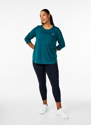 Zizzi Treningsleggings med forsterkning på innsiden av lårene, Black, Model image number 0