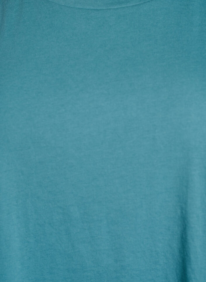 Kortermet T-skjorte i bomullsblanding, Blå, Packshot image number 2