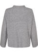 Strikket bluse med ull og kontraststriper, Medium Grey Melange, Packshot image number 1