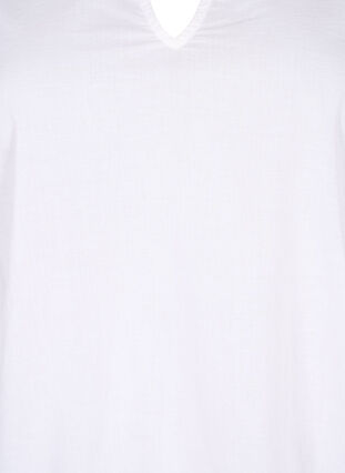 Bluse med lange ermer og dekorative detaljer, Bright White, Packshot image number 2