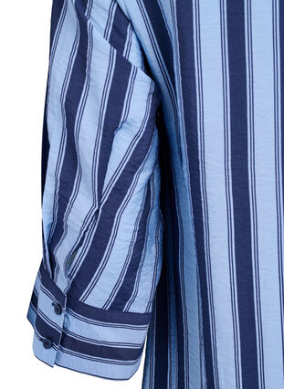 Zizzi Kort kjole med krage og brystlomme, Blå, Packshot image number 3