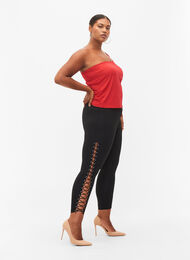 Leggings med snøring, Black, Model