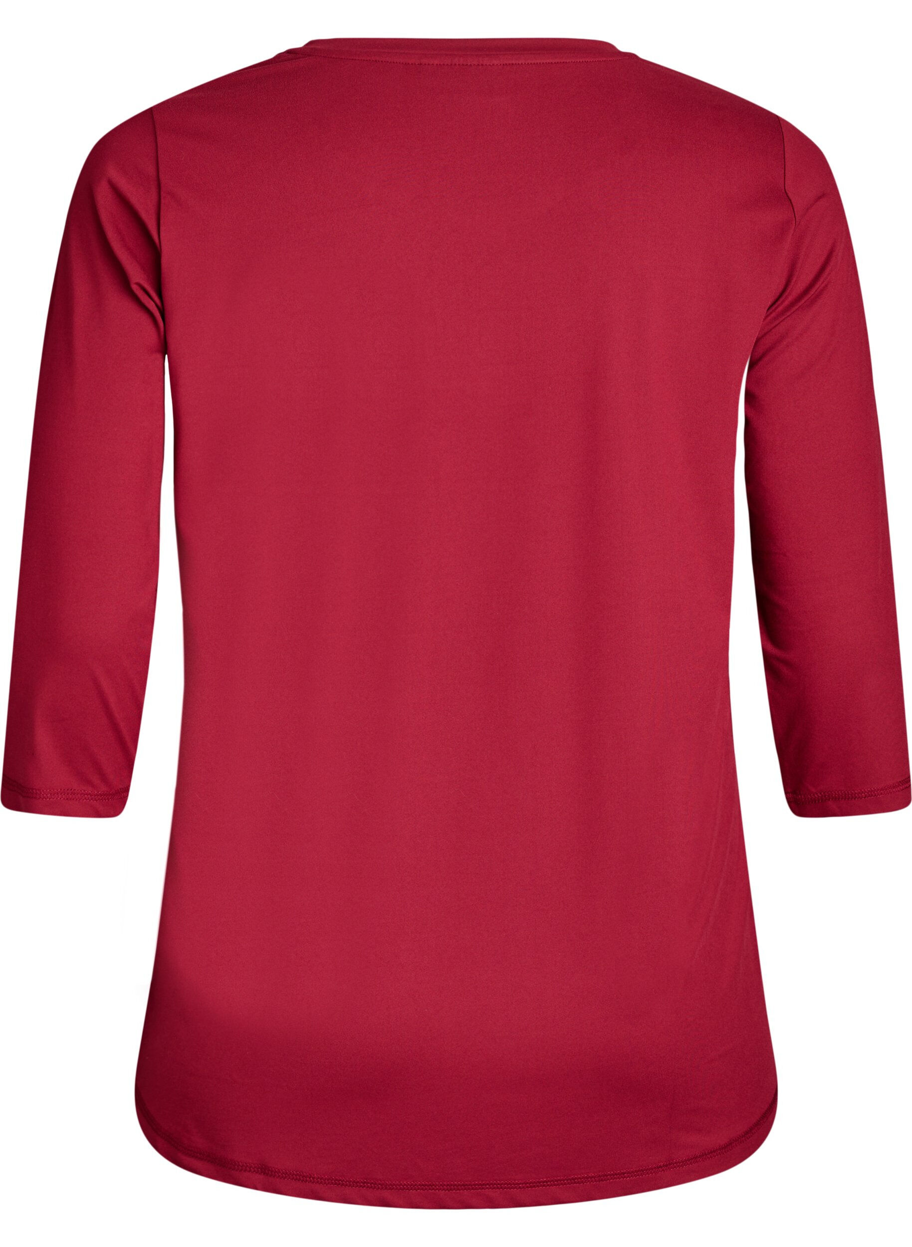ZizziTreningsbluse med 3/4-ermer, R&oslash;d, Packshot image number 1