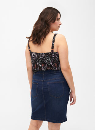 Zizzi FLASH - Tettsittende skjørt i denim, Blå, Model image number 1