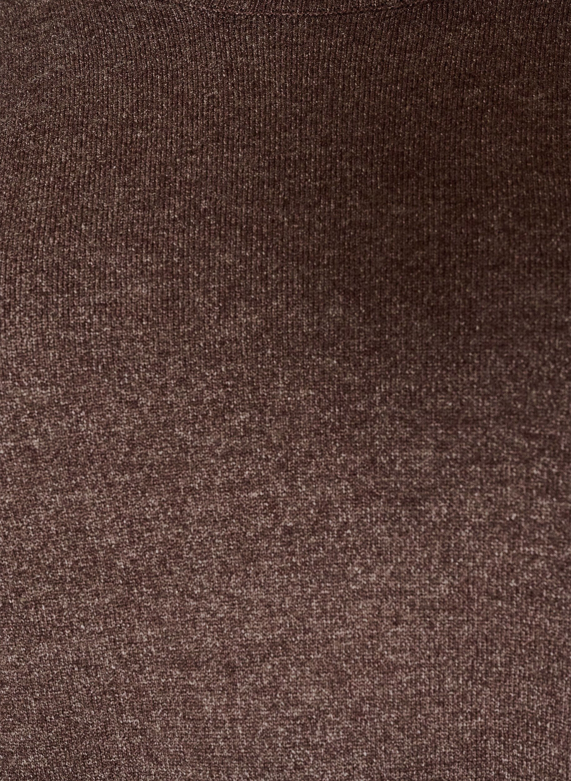 ZizziStrikkebluse med rund hals, Brun, Packshot image number 2
