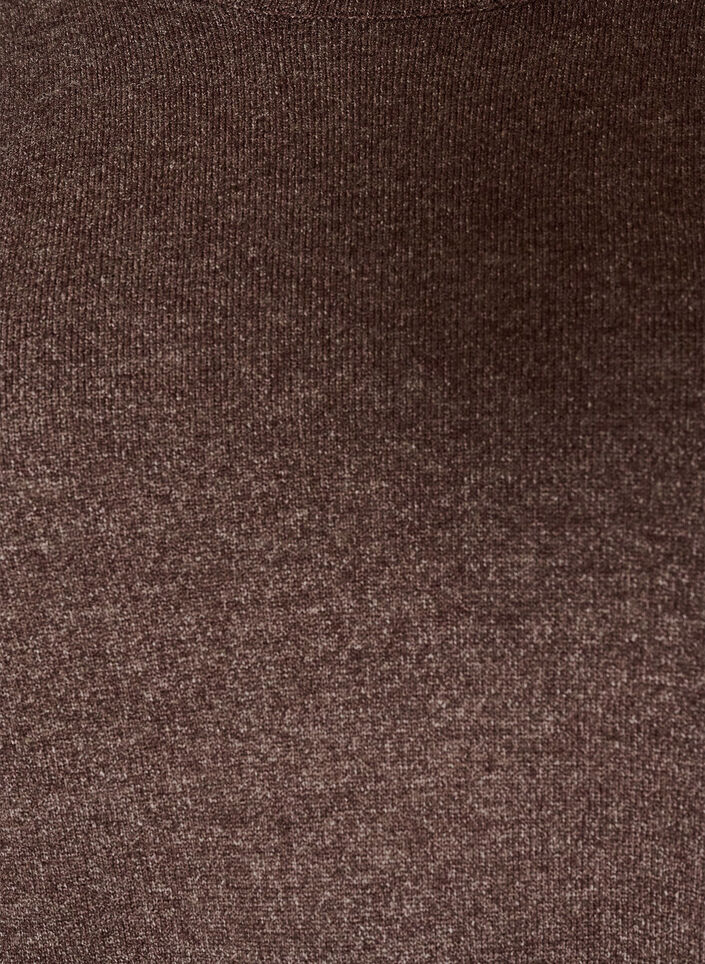 Strikkebluse med rund hals, Brun, Packshot image number 2