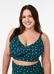 Bikinitopp med prikker og volangdetaljer, Gr&oslash;nn, Model image number 0