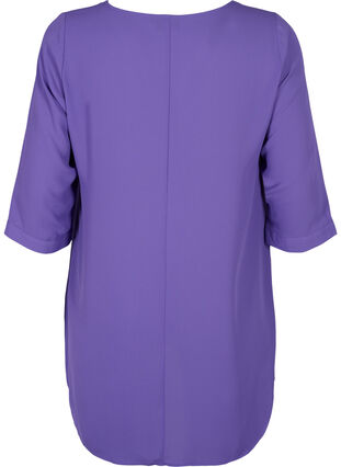 Bluse med 3/4-ermer og V-hals, Ultra Violet, Packshot image number 1