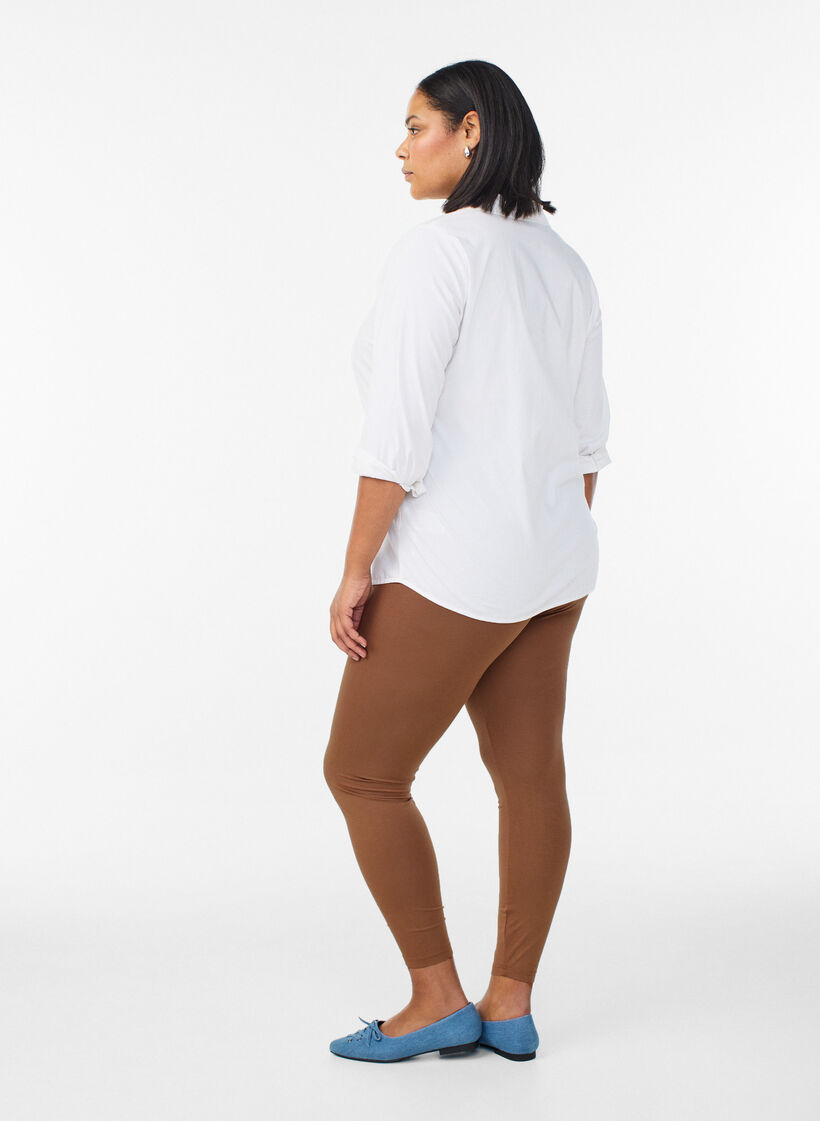 Basis leggings i viskose, Brun, Model image number 2