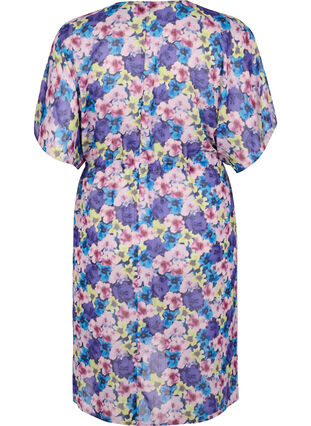 Zizzi Strandkimono med trykk, Blå, Packshot image number 1