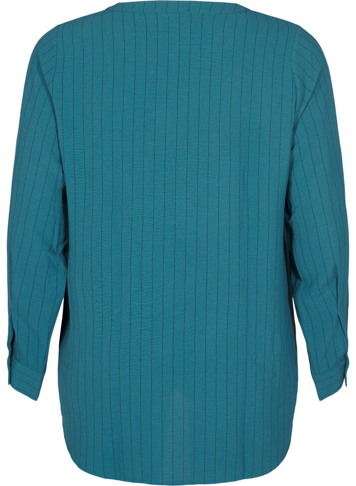 FLASH - Skjortebluse med nålestriper, Grønn, Packshot image number 1