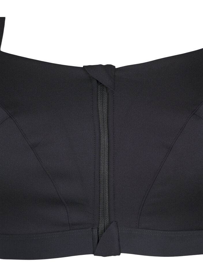Sportsbh med lukking foran og høy støtte, Black, Packshot