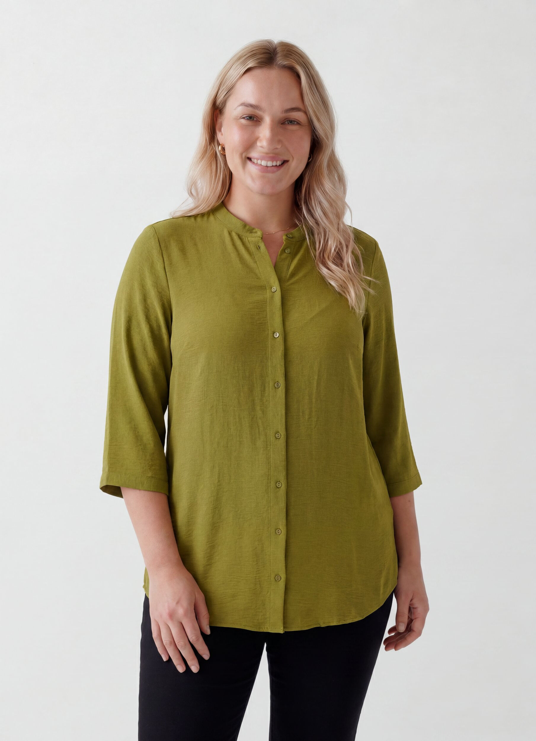 Tunika med 3/4 ermer, Gr&oslash;nn, Model
