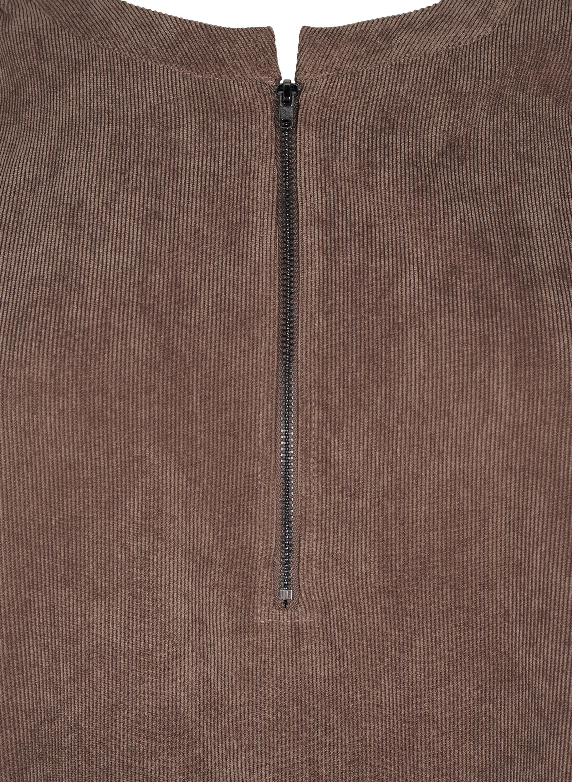 Zizzi Fl&oslash;yelskjole med glidel&aring;sdetalj, Chocolate Martini, Packshot image number 2