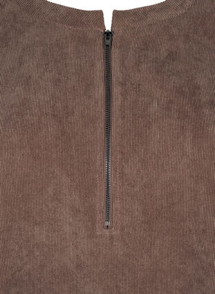 Zizzi Fløyelskjole med glidelåsdetalj, Chocolate Martini, Packshot image number 2