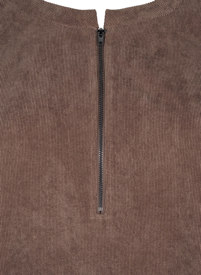Fløyelskjole med glidelåsdetalj, Chocolate Martini, Packshot image number 2