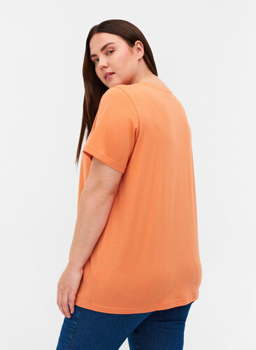 Kortermet t-skjorte med print, Brandied Melon, Model image number 1
