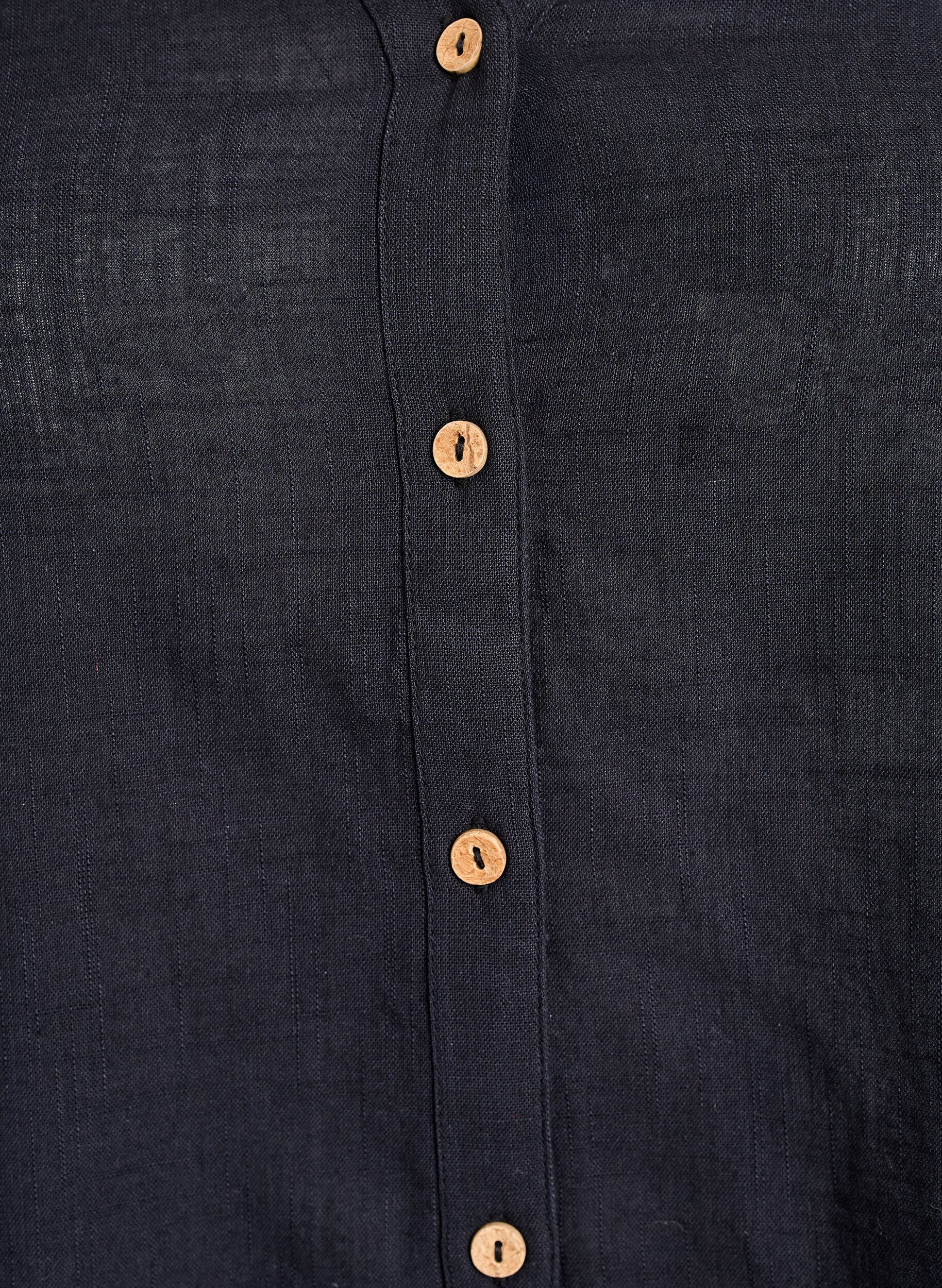 Zizzi Bluse i bomull med V-hals, Svart, Packshot image number 2