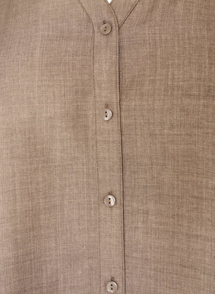 Loose fit skjorte med V-hals, Brun, Packshot image number 2