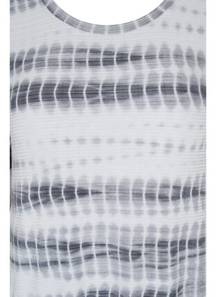 Zizzi Kortermet viskosekjole med tie-dye mønster, White, Black Tie Dye, Packshot image number 2