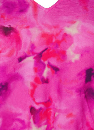 Zizzi Blomstret jumpsuit med flaggermusermer, Pink Rose AOP, Packshot image number 2