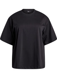 Oversized T-skjorte med halve ermer, Svart Oversized T-skjorte med halve ermer