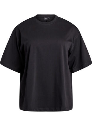 Zizzi Oversized T-skjorte med halve ermer, Svart, Packshot image number 0