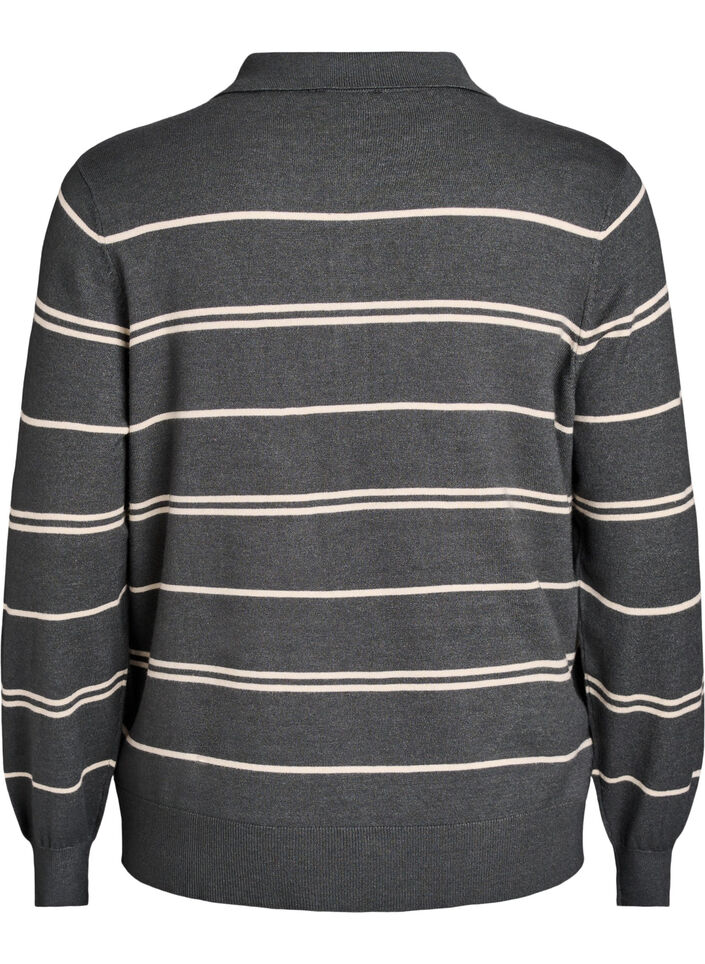 Strikkeplagg med krage, Grønn, Packshot image number 1