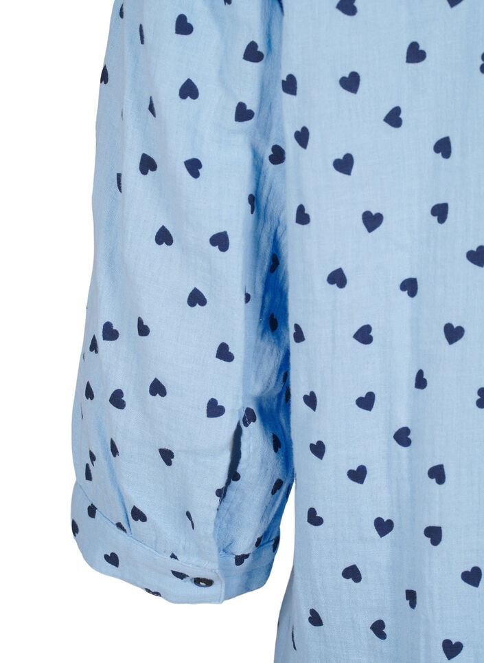 Skjortebluse med 3/4 ermer, D.R.Blue N.A.Hearts, Packshot