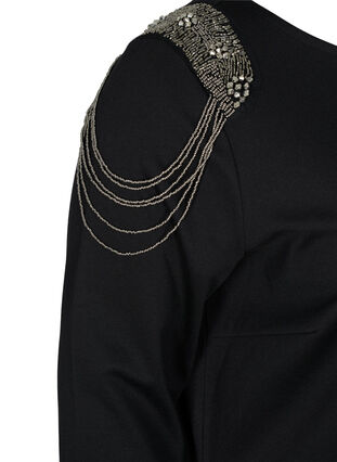 Kjole med 3/4-ermer og perler, Black, Packshot image number 3