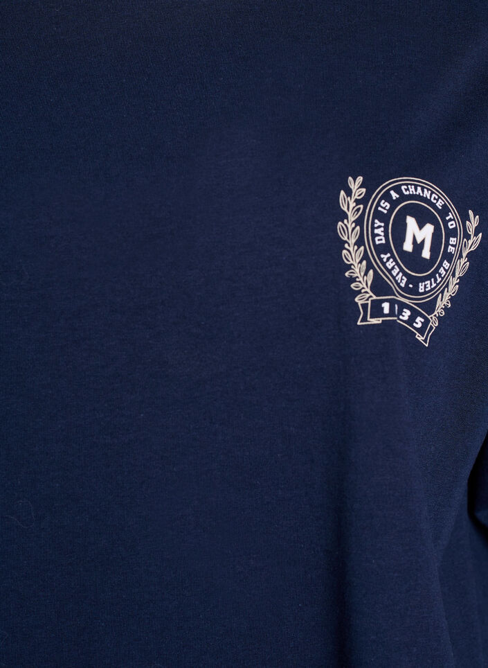 Oversized T-skjorte med ryggprint, Blå, Packshot image number 2