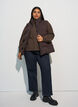 Kort puffvest med h&oslash;y krage, Brun, Model image number 1