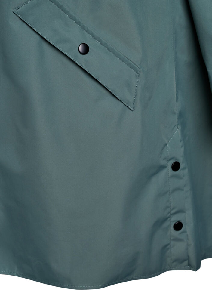 Regnjakke med lommer og hette, Grønn, Packshot image number 3