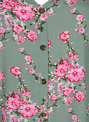 Bluse i viskoe med knapper, Spray Green Flower, Packshot image number 2