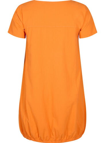 Kortermet kjole i bomull, Orange Tiger, Packshot image number 1