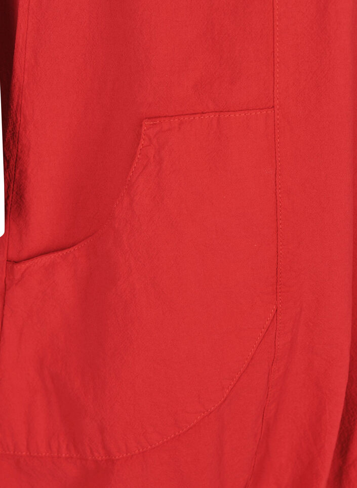 Kortermet kjole i bomull, Rød, Packshot image number 2