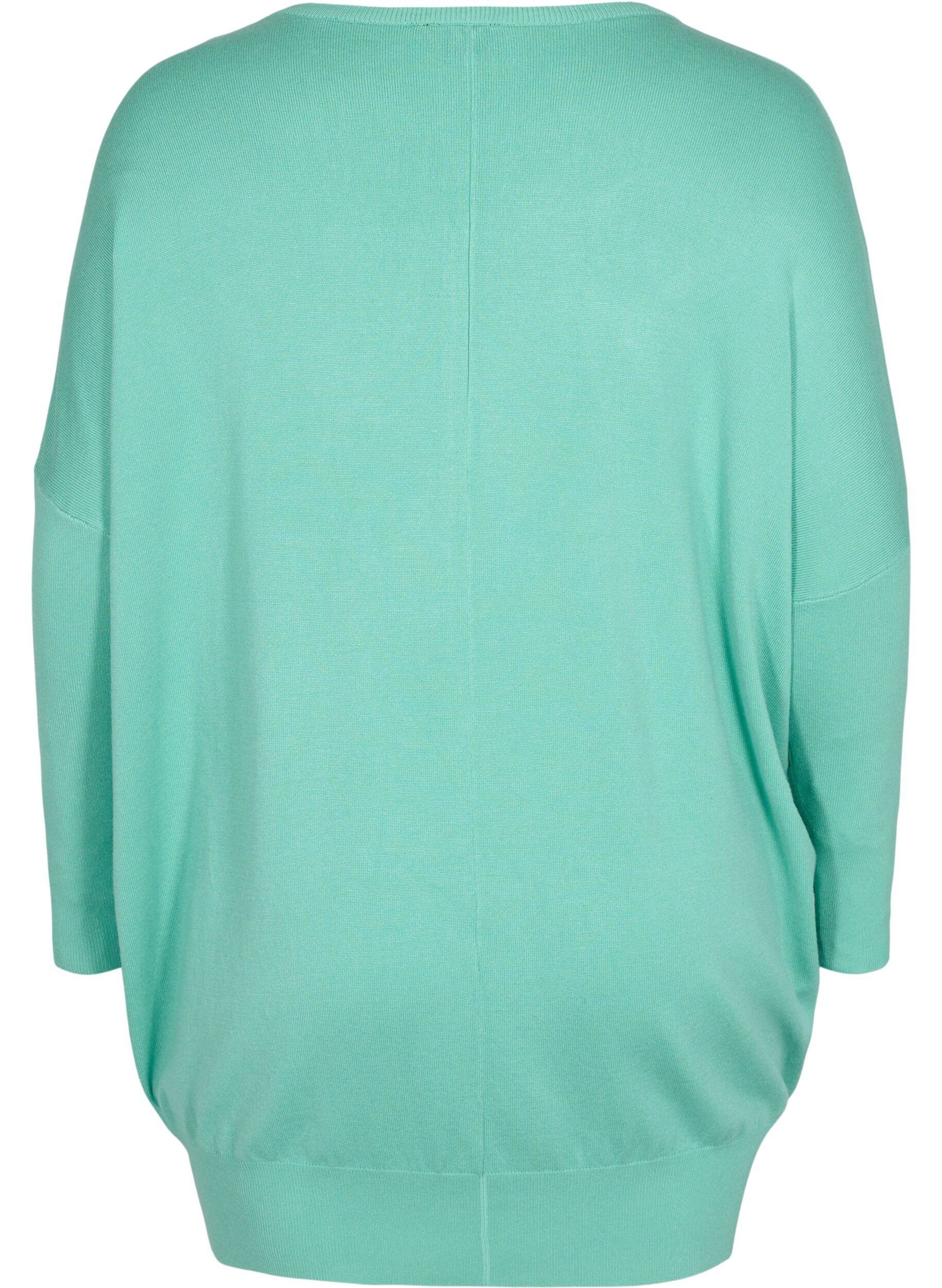 Zizzi Strikket genser, Dusty Jade Green, Packshot image number 1