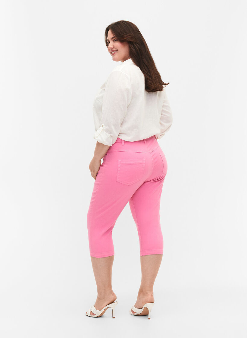 Tettsittende Emily capribukser, Rosebloom, Model image number 1