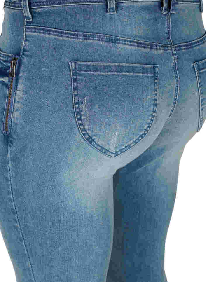 Super slim Amy jeans med splitt, Blue denim, Packshot image number 3