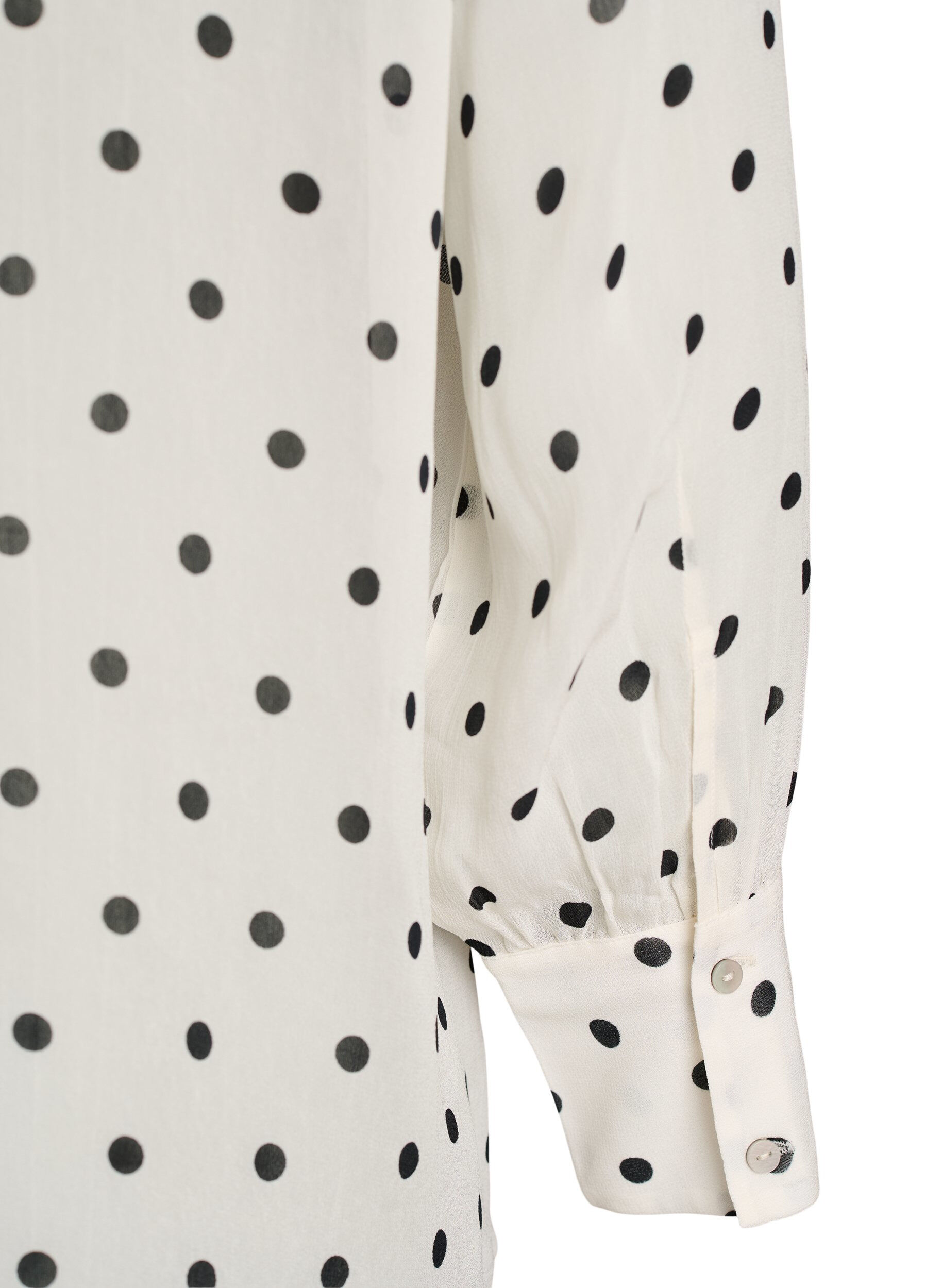 ZizziViskosebluse med en volangkrage, Hvit, Packshot image number 3